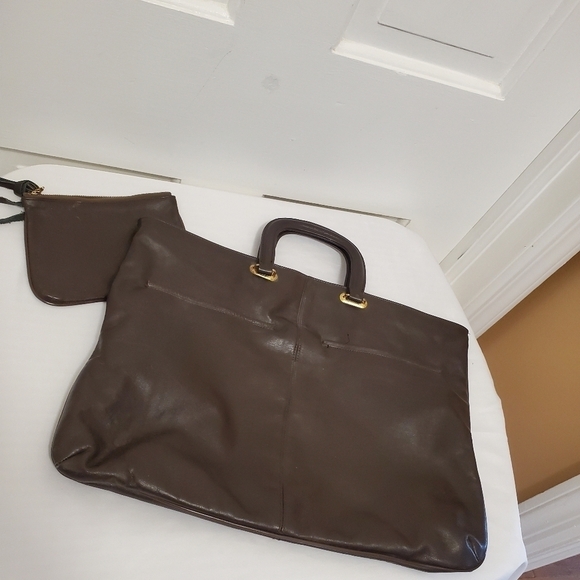 Vintage Palizzio Brown Leather Briefcase Style Handbag, classic - Picture 4 of 8